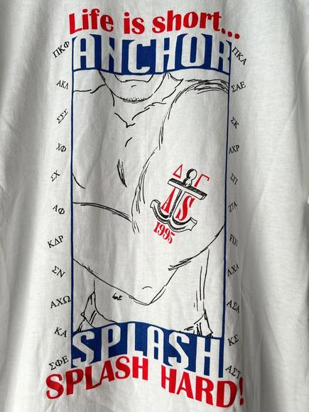 NOS Delta Gamma Anchor Splash 1995 T-shirt Single Stitch 90s Double Sided VTG XL - Picture 5 of 10